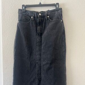 Mango black midi denim skirt. New with tags